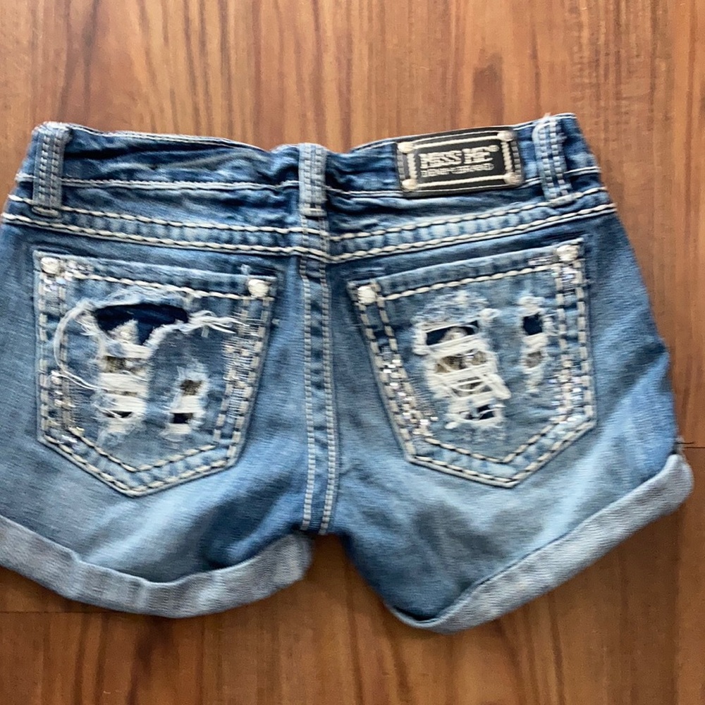 Miss me rhinestone bling denim shorts
